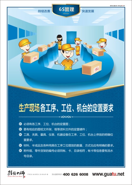 生產(chǎn)現(xiàn)場各工序、工位、機臺的定置要求 關(guān)于6s的圖片